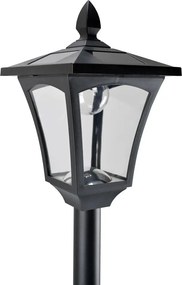 Outsunny LED napelemes kerti lámpa, rozsdamentes acél állólámpa, 160 cm magas, fekete