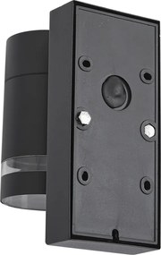 Modern fekete kültéri fali lámpa IP44 alkonyatérzékelővel - Ensam