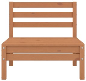 4 db mézbarna tömör fenyőfa kerti középső kanapé