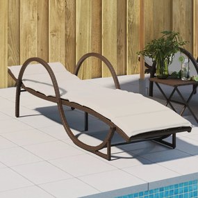 vidaXL barna polyrattan napozóágy párnával 60 x 199 x 42 cm