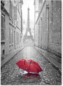 Pårizs Eiffel-torony Fekete-fehér poszter A1 59,4x84,1cm kép #362