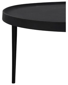 Fekete kerek dohányzóasztal szett 2 db-os ø 75 cm Tobias – Light &amp; Living