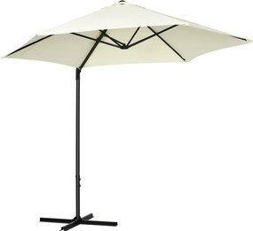 Outsunny Ø256x245 cm Beágyazott Napernyő 360°-os Forgatással és Keresztalappal Teraszra | Aosom