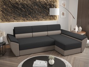 Sarok ülőgarnitúra Radiant L3 (fekete + capuccino) (J). 1057466