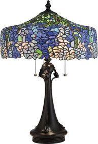 Quoizel klasszikus tiffany asztali lámpa cobalt barna színezett elsqz-cobalt-tl