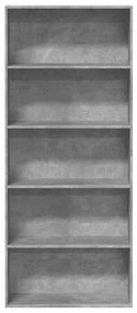 betonszürke szerelt fa könyvszekrény 80 x 30 x 189 cm