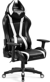 Gamer szék műbőr Normal Size, fekete-fehér: Diablo X-Horn 2.0