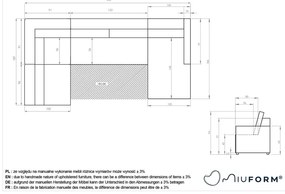 Világosbarna kinyitható tárolóhelyes moduláris sarokkanapé (bal oldali) Lulu – Miuform
