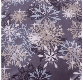 2 darab SNOWFLAKE kék-szürke mikroszálas ágyneműhuzat szett + Jersey lepedő 180x200cm fehér, franciaágyhoz