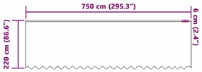 Függönyök függönyökkel Fehér 750 x 220 cm Poliészter
