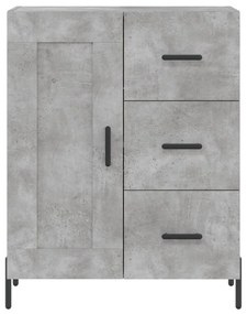 betonszürke szerelt fa magasszekrény 69,5 x 34 x 180 cm