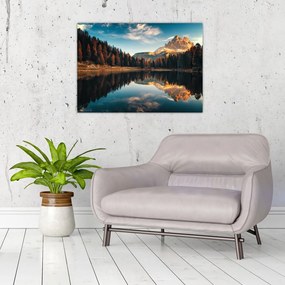 Kép - alpesi, olaszország, dolomitok, Antorno (üvegen) (70x50 cm)