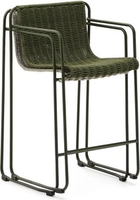 Szürkészöld fém kerti bárszék Maurina – Kave Home