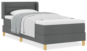 Ágykeret Mattal Sötétszürke, 90 x 190 cm, Textil