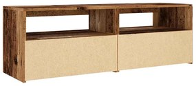 antik fa színű szerelt fa TV-szekrény LED-ekkel 120x35x40 cm
