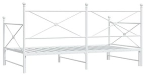Daybed with Trundle without Mattress White 107x203 cm acél