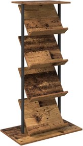 vidaXL Magazin állvány polcokkal Öreg fa 68 x 40 x 123.5 cm Faanyag