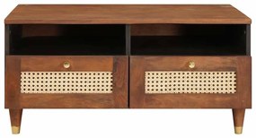 Dohányzóasztalok Barna 80 x 54 x 40 cm Kanna és tömör mango fa