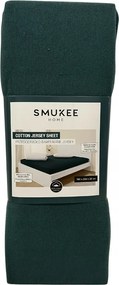 Gumis pamut jersey lepedő 160x200 sötétzöld