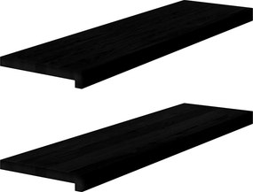 vidaXL lépcsőfokok 2 db Sötétbarna 90x25x2 cm tömör fa tölgyfa