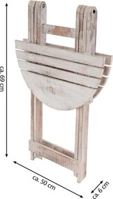 DIVERO Kerti asztal összecsukható égetett 50 cm