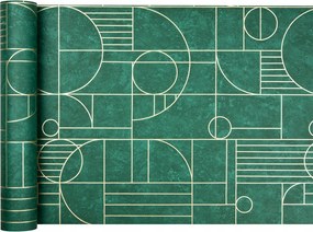 Tapéta Kontúrok Figurák geometria zöld üveg