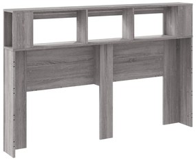 szürke sonoma szerelt fa LED-es fejtámla 160x18,5x103,5 cm