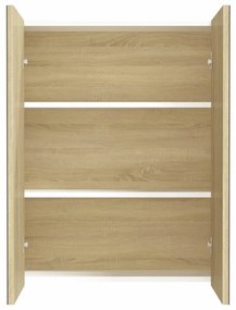 fehér és tölgy MDF tükrös fürdőszobaszekrény 60 x 15 x 75 cm