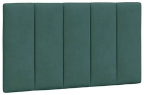 sötétzöld bársony ágykeret LED-világítással 80 x 200 cm