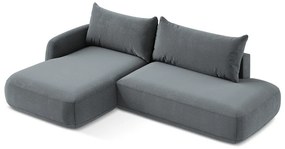 Szürkéskék kinyitható sarokkanapé (bal oldali-heverő résszel) Hale – Makamii