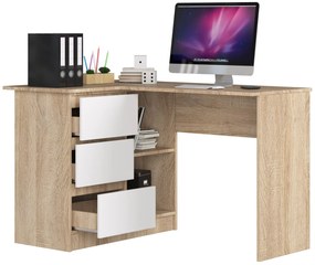 Sarok PC asztal Bodhi (szonoma tölgy + fehér) (B). Akció -14%. 1068825