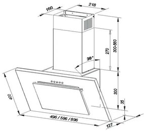 MAAN Vertical-2 50 páraelszívó / szagelszívó - 50 cm - fehér / üveg