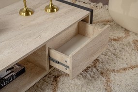 Dohányzóasztal Haldizen - Fekete, Travertine