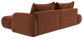 Terrakotta színű kinyitható sarokkanapé (jobb oldali-heverő résszel) Hale – Makamii