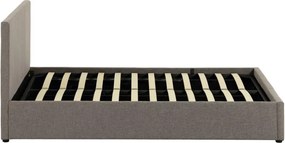 Szürke kárpitozott ágyneműtartós franciaágy ágyráccsal 180x200 cm Nahiri – Kave Home