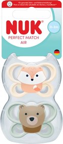 Baba cumi  NUK Perfect Match Air FOX/BEAR 0-2m 2db box, vel. 0-2 h