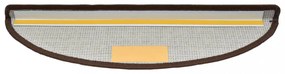10 db lépcsőszőnyeg 56 x 17 x 3 cm kávébarna félkör alakú lépcsőszőnyeg