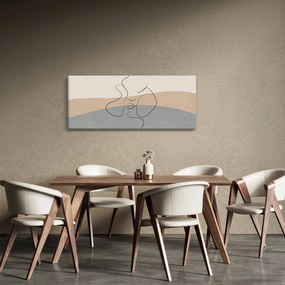 Kép - Line art csók (120x50 cm)