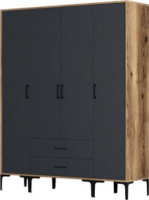 Kumsal gardróbszekrény, dió-antracit, 160 cm – TR845HCT5479