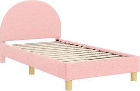 vidaXL Gyerekágy kerettel fejtámlával Rózsaszín 80 x 160 cm Juh Gyapjú