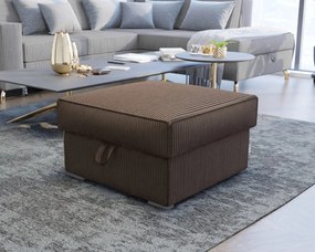 Sötétbarna SMART COSARO tárolós puff, 65x65 cm