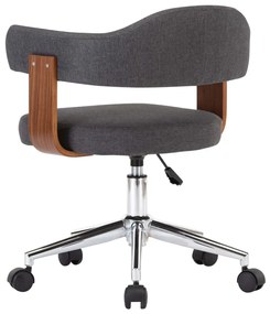 vidaXL 6 db szürke hajlított fa és szövet forgó étkezőszék