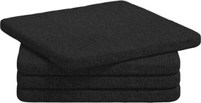 vidaXL Ülőpárnák 4 pcs Fekete 40 x 40 x 3 cm szövet