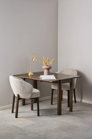 MAZZONI EXPORT DEBORA Bézs (Juto 4 szövet)/füstölt tölgyfa váz (dió árnyalat) - RETRO FA KAGYLÓSZÉK NAPPALIBA ÉTKEZŐBE IRODÁBA