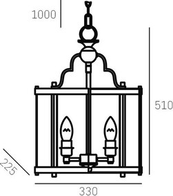 Cosmolight NEW YORK P03943CH Csillár 3x40W/E14 IP20