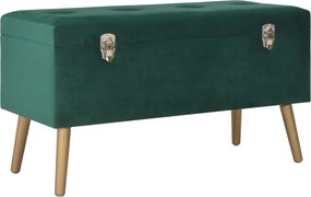 vidaXL zöld bársonypad tárolórekesszel 80 cm