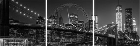 A New York-i Brooklyn-híd képe (órával) (90x30 cm)