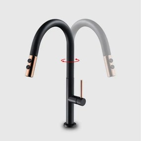 REA APOLLO Black/Rose Gold mosogató csaptelep