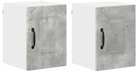 Fali konyhaszekrény 2 pcs Beton Szürke 30 x 31 x 40 cm Faanyag