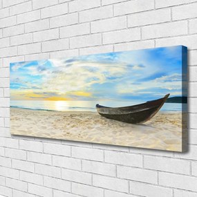Vászonkép falra Boat Beach Sea 140x70 cm